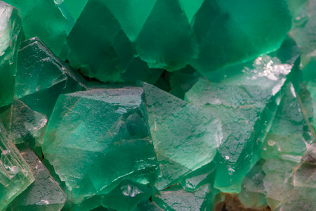 Green tourmaline crystals as a background. Macro shot. Natural mineral textureの写真素材