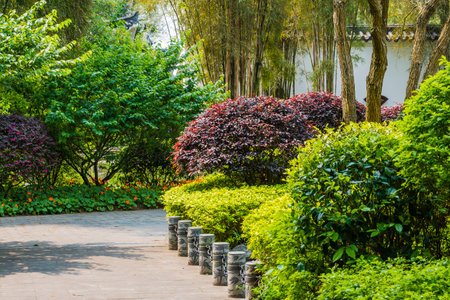 Landscape view of Huay Tueng Tao garden, Thailand.の写真素材