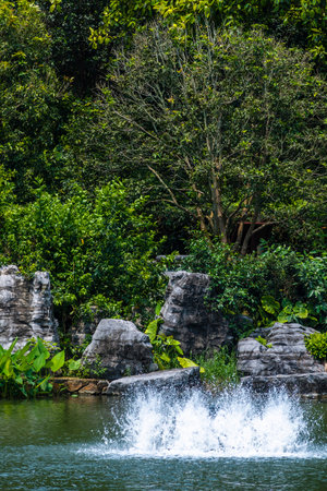 Waterfall in the park at Chiang Rai province, Thailand.の写真素材