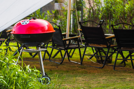 Barbeque grill in the garden on summer day, Thailand.の写真素材