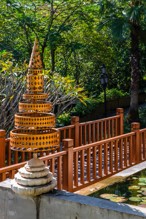 Pagoda in the garden at Pattaya city, Thailand.の写真素材