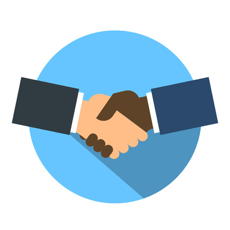 Shake hand flat iconのイラスト素材