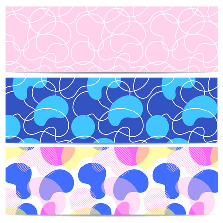 Set of three geometric abstract simple patterns. Seamless patterns. Vector illustration.のイラスト素材