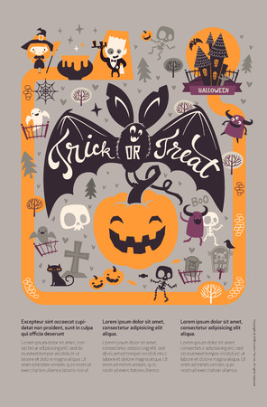 Lovely holiday Happy Halloween templateのイラスト素材