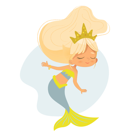 Cute Mermaid Beautiful Girl Character Art Designのイラスト素材