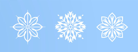 Snowflakes silhouettes on a blue background. Vectorのイラスト素材