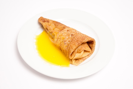 pancake with honeyの写真素材