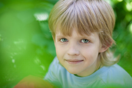 little  boy in the park の写真素材
