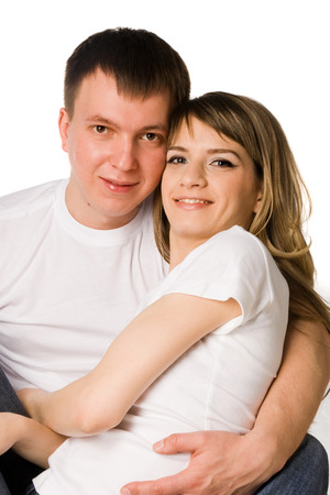 Young love couple smiling の写真素材