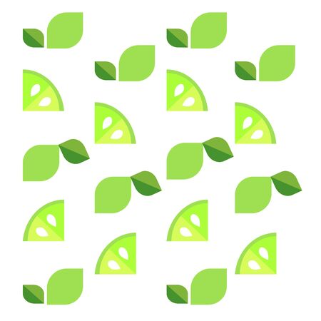 Pattern of limes on a white backgroundのイラスト素材