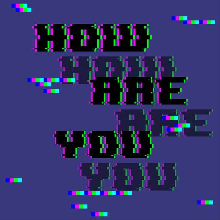 Vector inscription with glitch effect