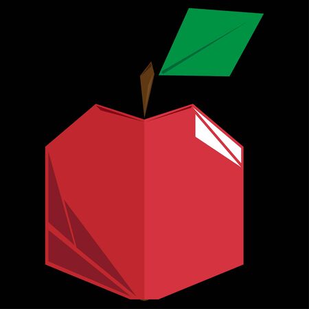geometric apple on a black backgroundのイラスト素材