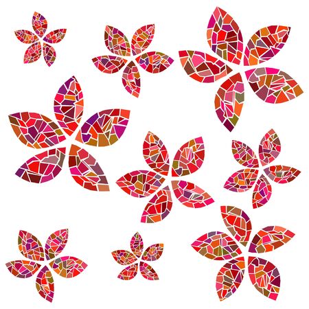 set of four stickers Violet monsterのイラスト素材