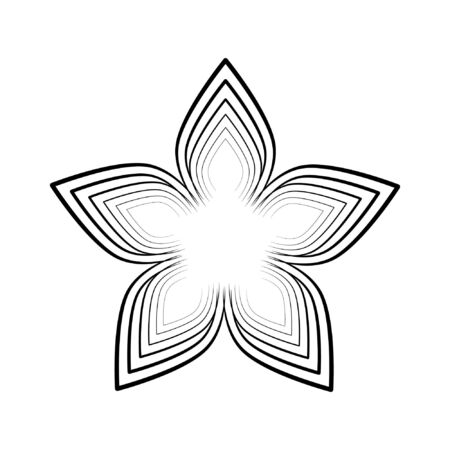 simple vector black flower on a white backgroundのイラスト素材