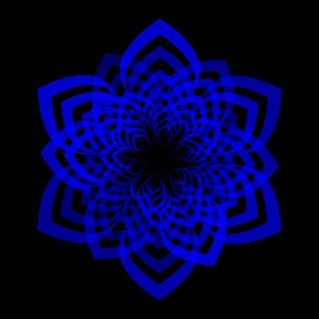 vector flower neon blue colorのイラスト素材