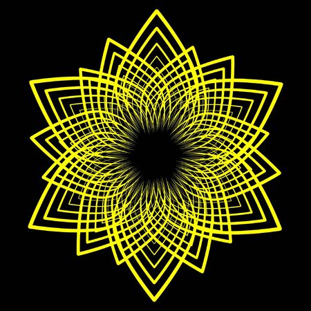vector flower neon yellow colorのイラスト素材