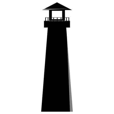 black lighthouse on white backgroundのイラスト素材