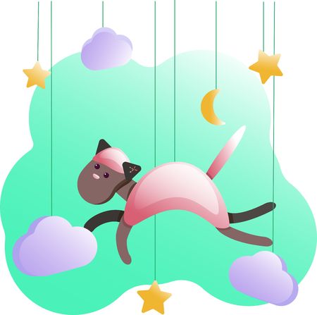 kitten for posters, metric for baby room, greeting cards, kids and baby t-shirts and wear, nursery illustration save dateのイラスト素材