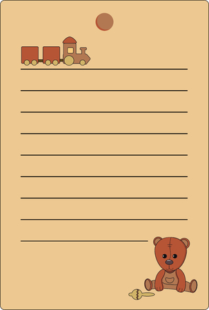 tag with teddy bear Vector illustration for poster, card, label, flyer, scrap page, banner, baby wear, nurseryのイラスト素材