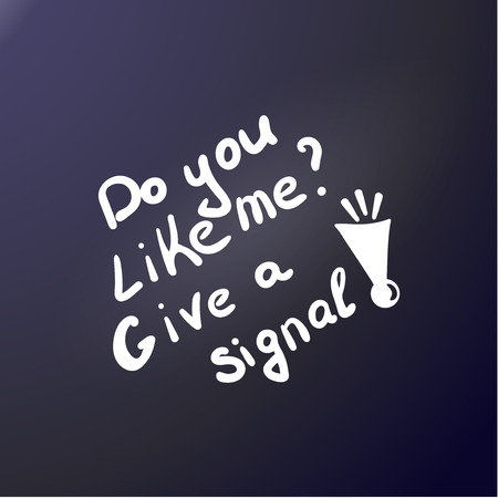 Do you like me Give a signal Comic inscription for sticker outdoor on car. Hand draw lettering. Vector ink illustration. Funny poster. horn beep-beep. Sketch for print on apparel, shirt, fabricのイラスト素材