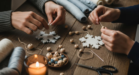 Woman giving a white tray filled with red striped lollipops to a young girl. Festive treats for Birthday party or Christmas celebration.の素材