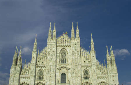 Facade of Duomo, Milan, Italyの写真素材
