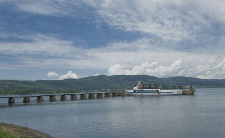 The lake of Bracciano. Lake volcanic in the middle of Italy.の写真素材