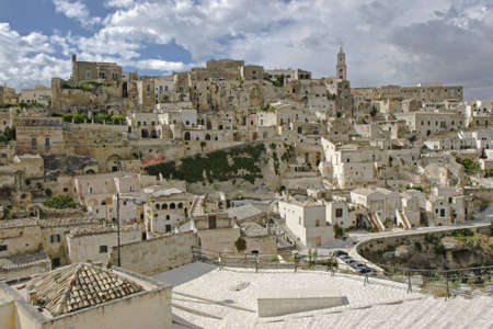 The town of Matera with the caracteristic building in the south of Italyの写真素材