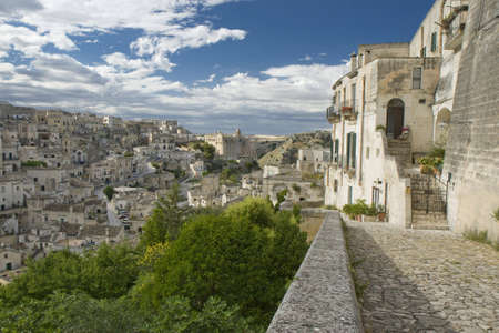 The town of Matera with the caracteristic building in the south of Italyの写真素材