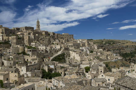 The town of Matera with the caracteristic building in the south of Italyの写真素材