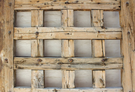 Wood background, put together boards, wooden cellの写真素材