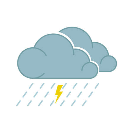 Flat design weather forecast vector graphicsのイラスト素材