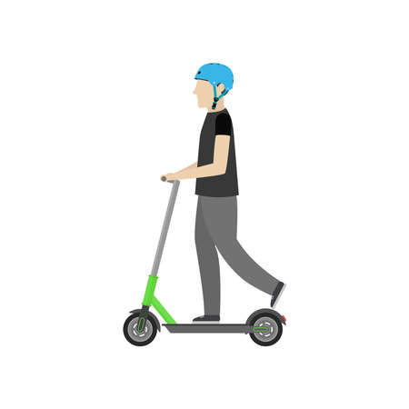 People ride scooter vector graphicsのイラスト素材