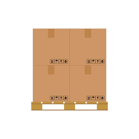 Pallet and cardboard vector graphicsのイラスト素材