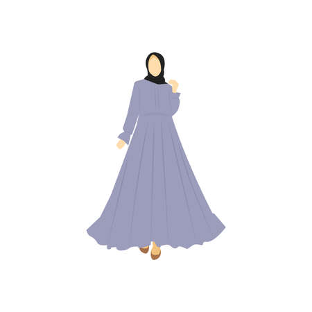 Flat character woman muslim vector graphicsのイラスト素材
