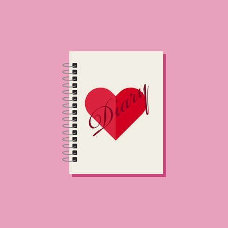 Flat design diary book vector graphicsのイラスト素材