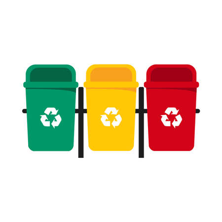 Flat design dustbin vector graphicsのイラスト素材