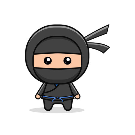 Kawaii illustration ninja vector graphicsのイラスト素材