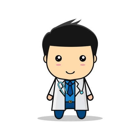 Kawai illustration doctor vector graphicsのイラスト素材