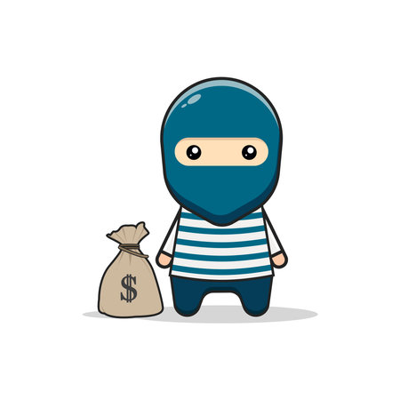 Kawai illustration robber vector graphicsのイラスト素材