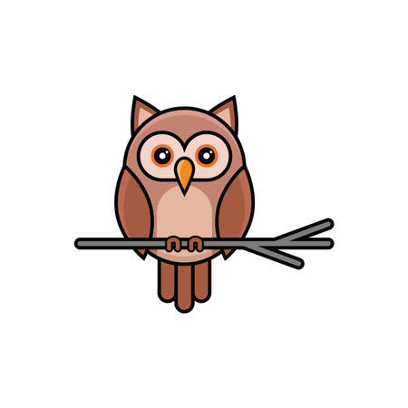 Doodle illustration owl vector graphicsのイラスト素材