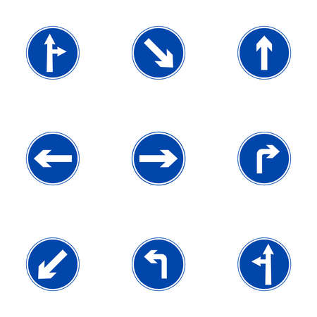 Traffic signs bundle vector graphicsのイラスト素材