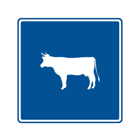 Cattle crossing traffic sign vector graphicsのイラスト素材