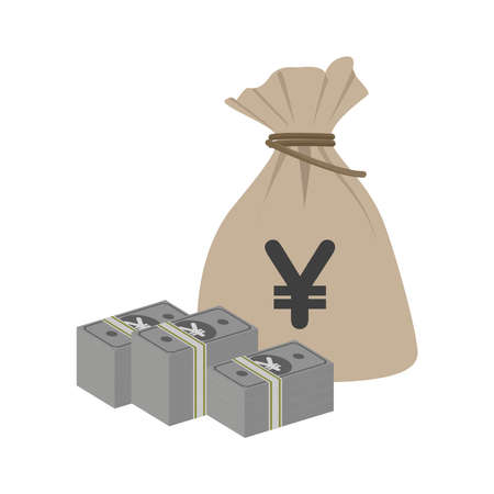 Sack money and yen money vector graphicsのイラスト素材