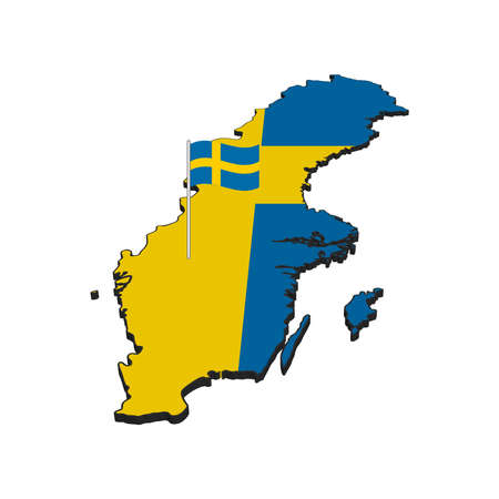 Sweden map 3d vector graphicsのイラスト素材