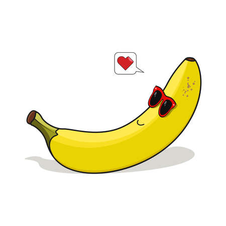 Relaxing banana cartoon mascot vector graphicsのイラスト素材