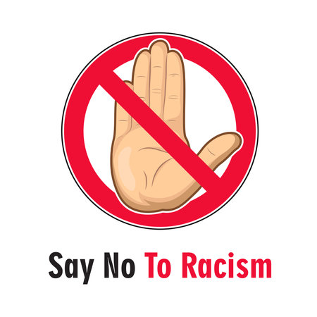 Say no to racism sign vector graphicsのイラスト素材