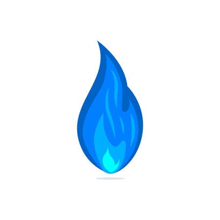 Isolated blue fire cartoon vector graphicsのイラスト素材