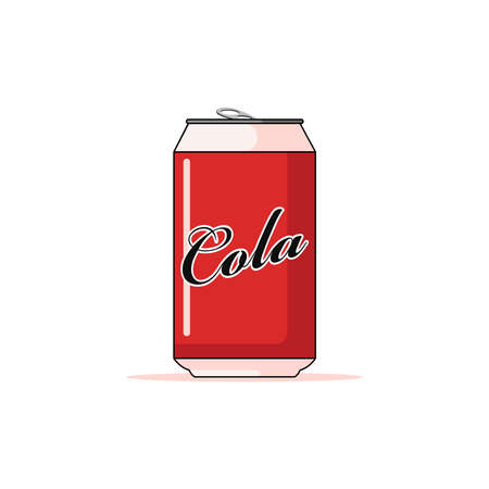 Isolated red cola can flat design vector graphicsのイラスト素材