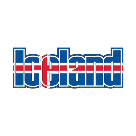 Iceland flag font vector graphicsのイラスト素材